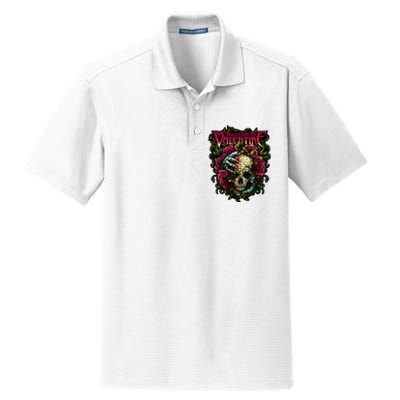 Funny Bullet My Valentine Skull Roses and Red Blood Horror Dry Zone Grid Polo