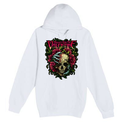 Funny Bullet My Valentine Skull Roses and Red Blood Horror Premium Pullover Hoodie