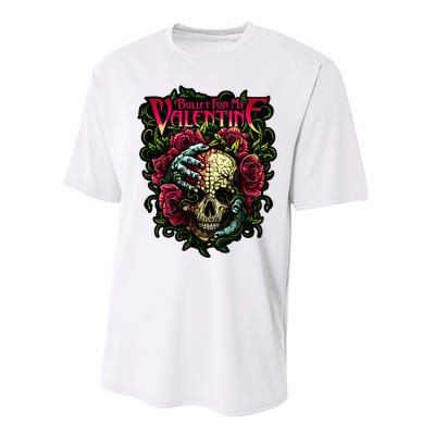 Funny Bullet My Valentine Skull Roses and Red Blood Horror Performance Sprint T-Shirt