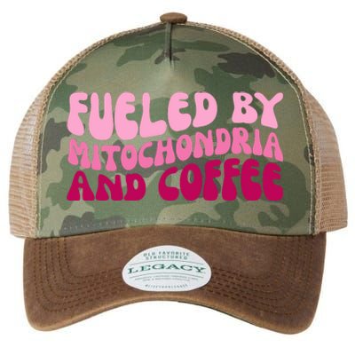 Fueled By Mitochondria And Coffee Funny Legacy Tie Dye Trucker Hat