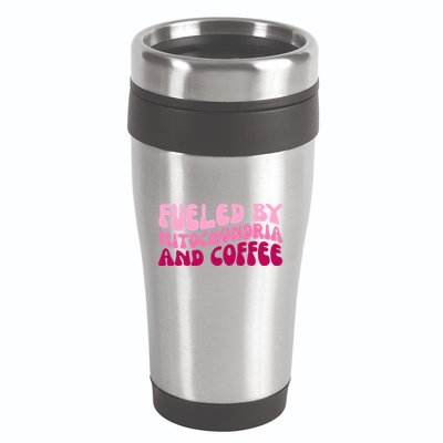 Fueled By Mitochondria And Coffee Funny 16oz Travel Tumbler