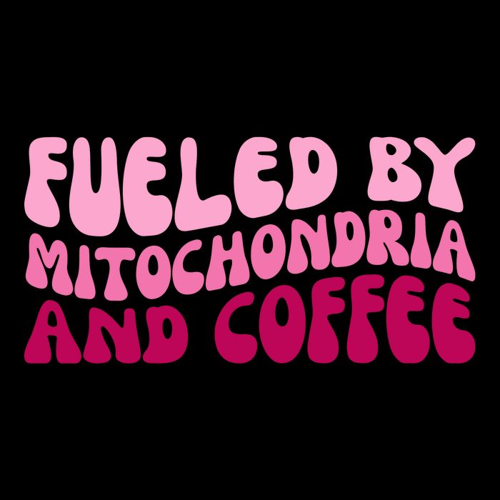 Fueled By Mitochondria And Coffee Funny Cropped Pullover Crew