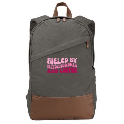 Fueled By Mitochondria And Coffee Funny Cotton Canvas Backpack