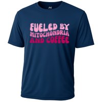Fueled By Mitochondria And Coffee Funny Cooling Performance Crew T-Shirt