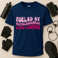 Fueled By Mitochondria And Coffee Funny Cooling Performance Crew T-Shirt