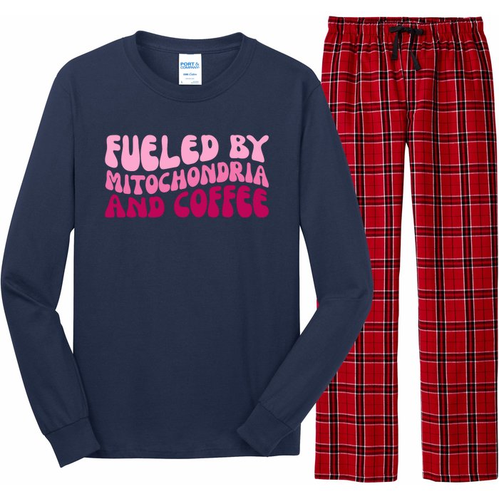 Fueled By Mitochondria And Coffee Funny Long Sleeve Pajama Set