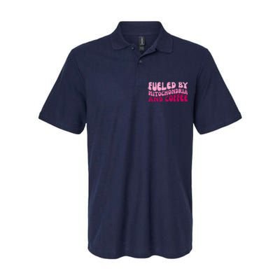 Fueled By Mitochondria And Coffee Funny Softstyle Adult Sport Polo