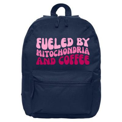 Fueled By Mitochondria And Coffee Funny 16 in Basic Backpack