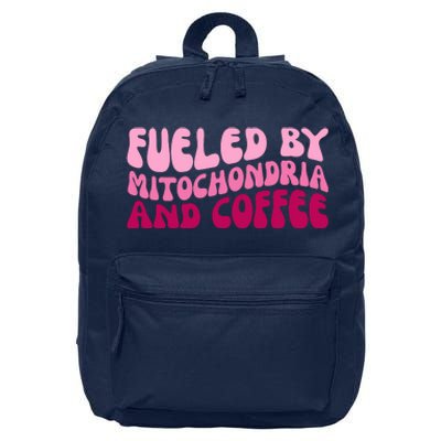 Fueled By Mitochondria And Coffee Funny 16 in Basic Backpack