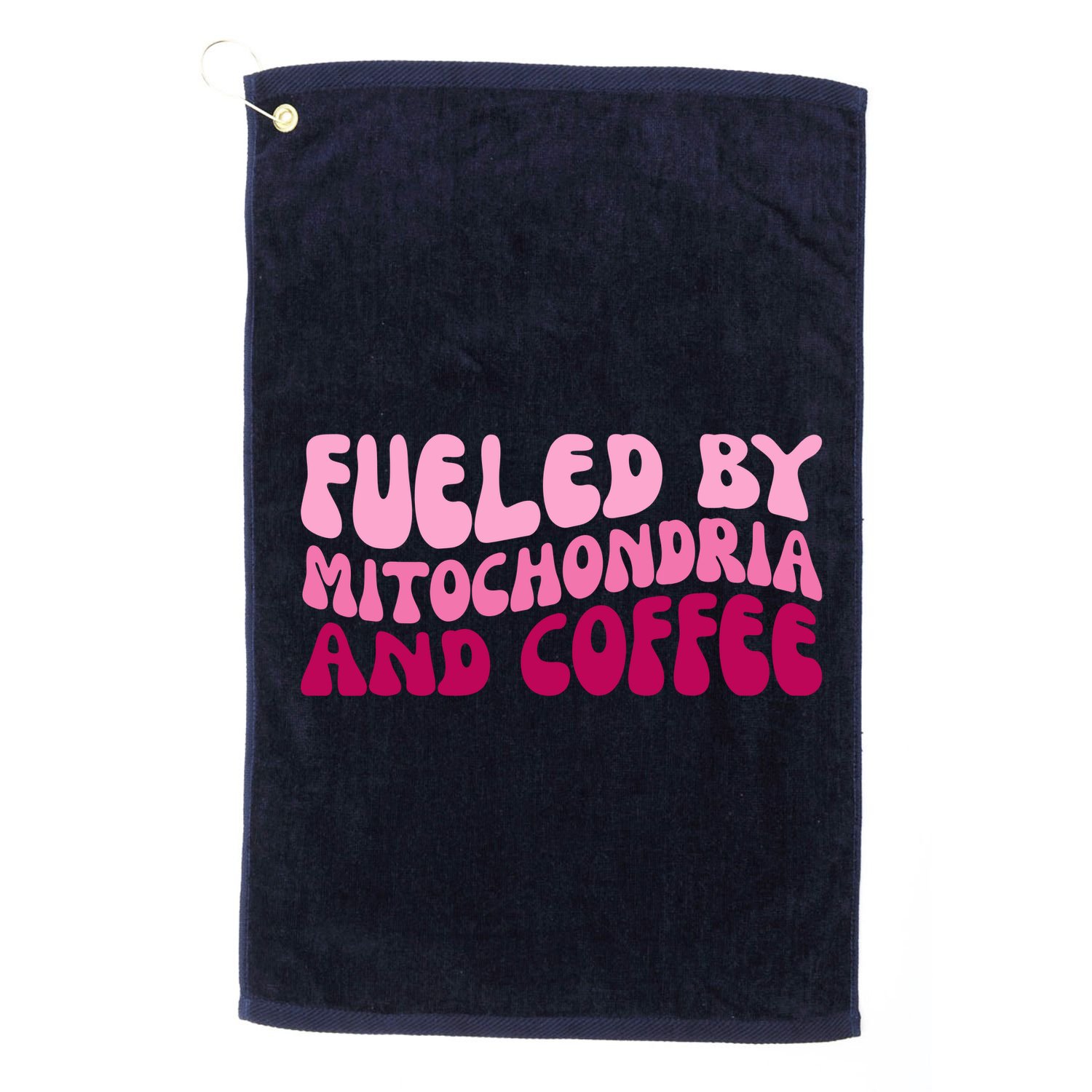 Fueled By Mitochondria And Coffee Funny Golf Towel