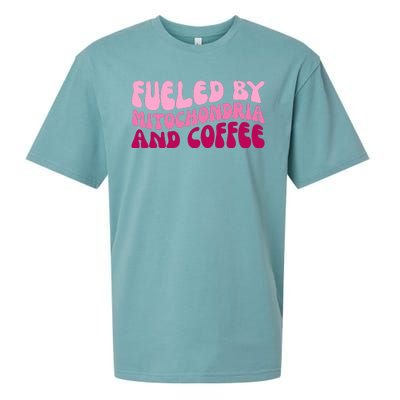 Fueled By Mitochondria And Coffee Funny Sueded Cloud Jersey T-Shirt