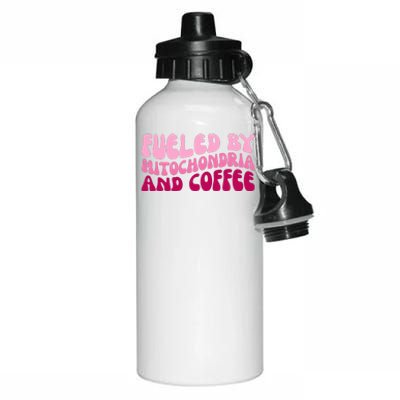 Fueled By Mitochondria And Coffee Funny Aluminum Water Bottle