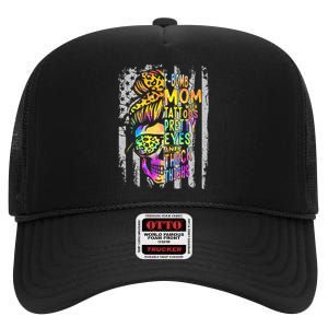 F Bomb Mom With Tattoos Pretty Eyes And Thick Thighs Skull High Crown Mesh Back Trucker Hat