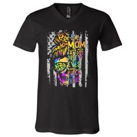 F Bomb Mom With Tattoos Pretty Eyes And Thick Thighs Skull V-Neck T-Shirt