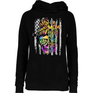 F Bomb Mom With Tattoos Pretty Eyes And Thick Thighs Skull Womens Funnel Neck Pullover Hood