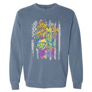 F Bomb Mom With Tattoos Pretty Eyes And Thick Thighs Skull Garment-Dyed Sweatshirt