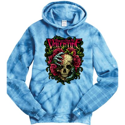 Funny Bullet My Valentine Skull Roses And Red Blood Horror Tie Dye Hoodie