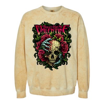 Funny Bullet My Valentine Skull Roses And Red Blood Horror Colorblast Crewneck Sweatshirt