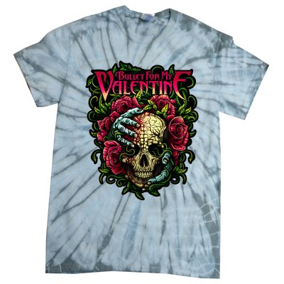 Funny Bullet My Valentine Skull Roses And Red Blood Horror Tie-Dye T-Shirt