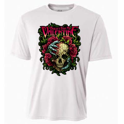 Funny Bullet My Valentine Skull Roses And Red Blood Horror Cooling Performance Crew T-Shirt