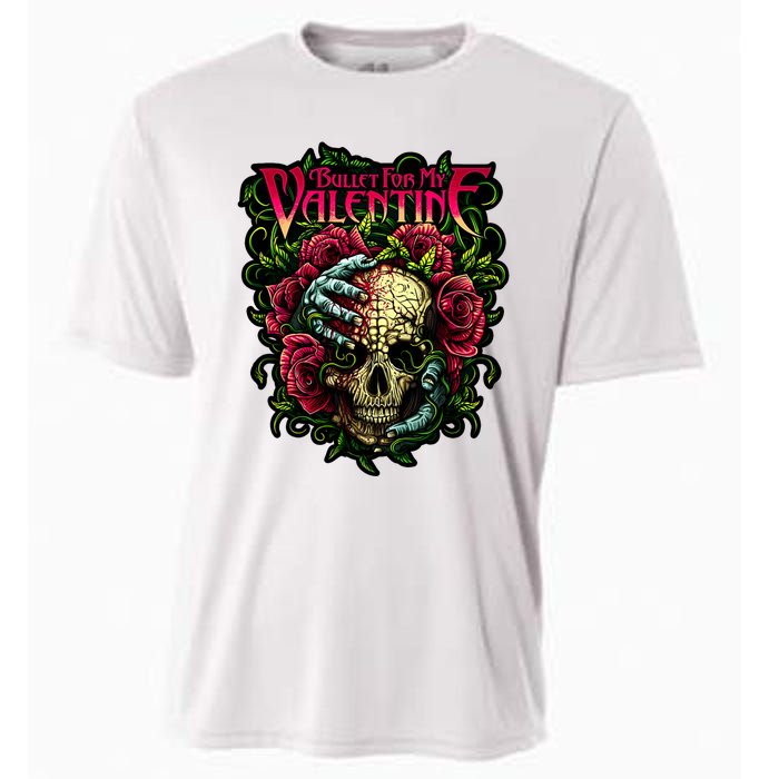 Funny Bullet My Valentine Skull Roses And Red Blood Horror Cooling Performance Crew T-Shirt