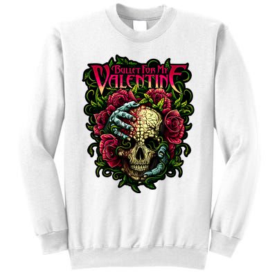 Funny Bullet My Valentine Skull Roses And Red Blood Horror Sweatshirt