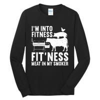 Funny Bbq Meat Smoking Art Barbeque Griller Tall Long Sleeve T-Shirt