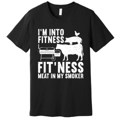 Funny Bbq Meat Smoking Art Barbeque Griller Premium T-Shirt