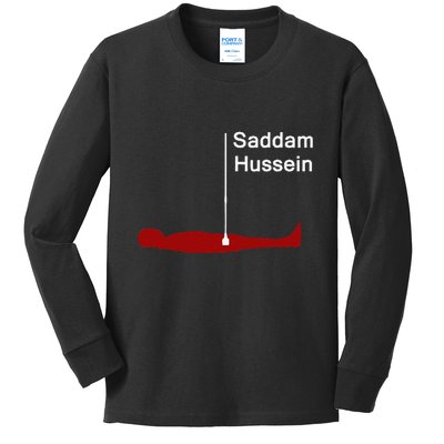 Funny Brainrot Meme Saddam HusseinS Hiding Spot Teen Joke Kids Long Sleeve Shirt