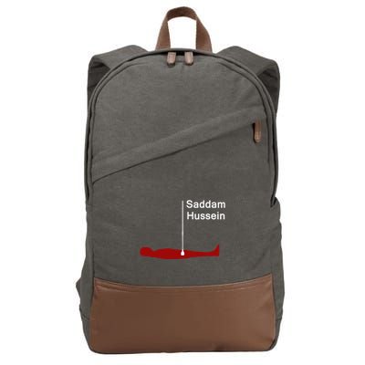 Funny Brainrot Meme Saddam HusseinS Hiding Spot Teen Joke Cotton Canvas Backpack