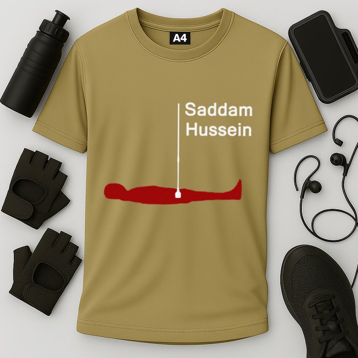 Funny Brainrot Meme Saddam HusseinS Hiding Spot Teen Joke Cooling Performance Crew T-Shirt