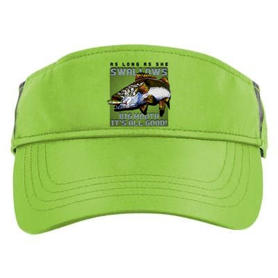 Funny Big Mouth Bass Swallows Adult Drive Performance Visor