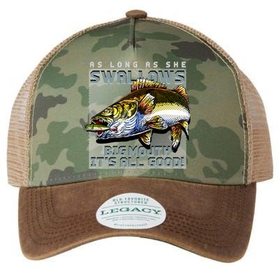 Funny Big Mouth Bass Swallows Legacy Tie Dye Trucker Hat