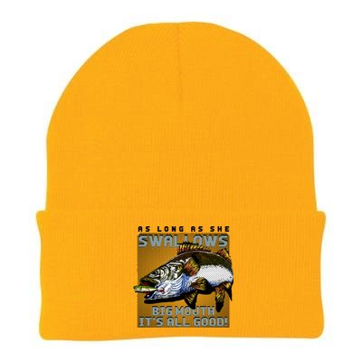 Funny Big Mouth Bass Swallows Knit Cap Winter Beanie