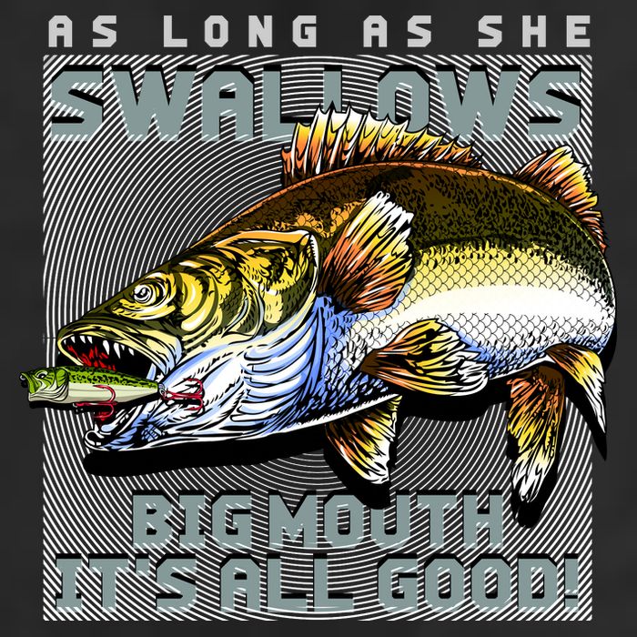 Funny Big Mouth Bass Swallows 11oz C Handle Ceramic Mug