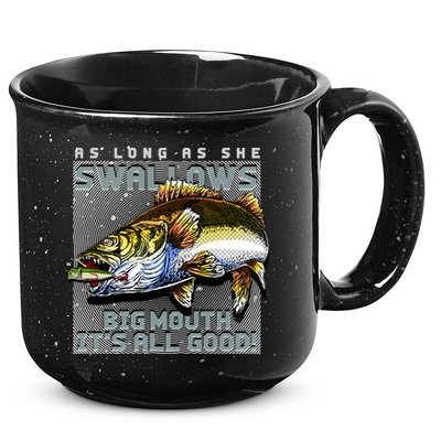 Funny Big Mouth Bass Swallows 15oz Campfire Ceramic Mug