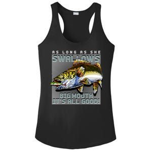 Funny Big Mouth Bass Swallows Ladies PosiCharge Competitor Racerback Tank