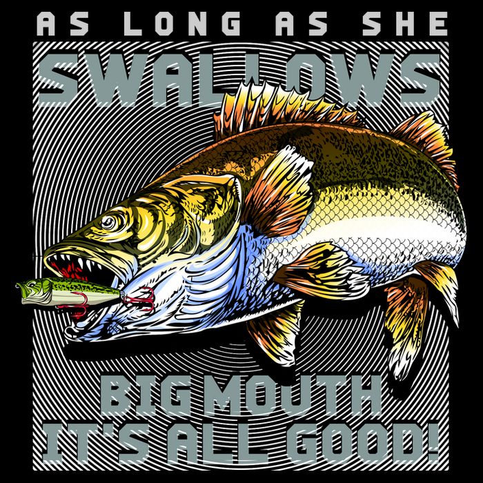 Funny Big Mouth Bass Swallows Bag