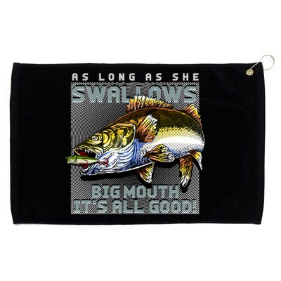 Funny Big Mouth Bass Swallows Grommeted Golf Towel