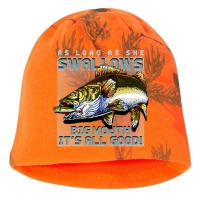 Funny Big Mouth Bass Swallows Kati - Camo Knit Beanie