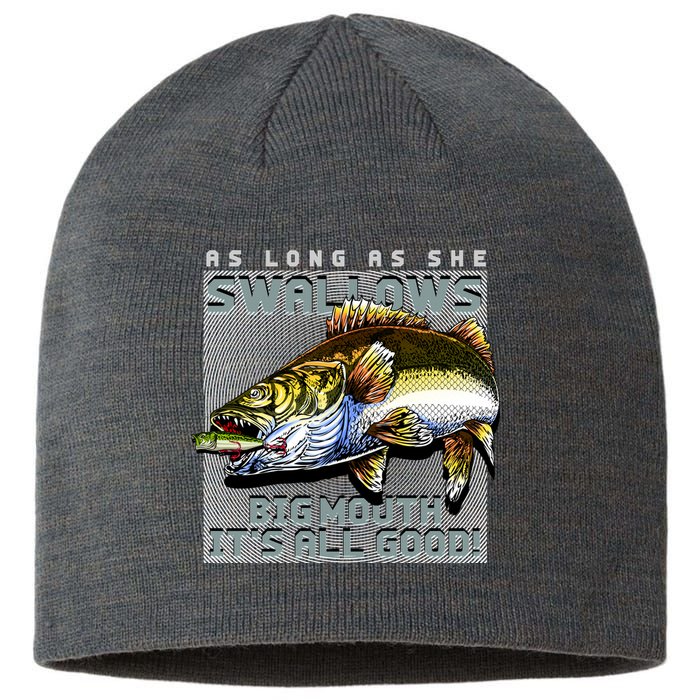 Funny Big Mouth Bass Swallows Sustainable Beanie