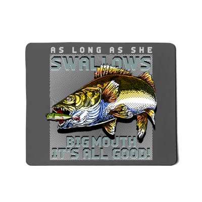 Funny Big Mouth Bass Swallows Mousepad