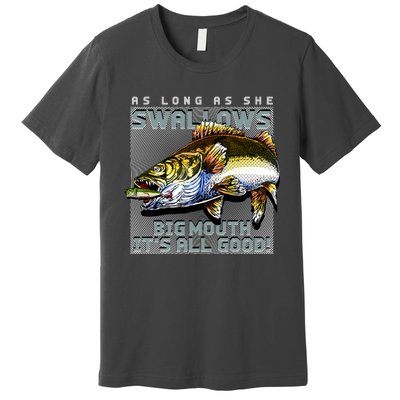 Funny Big Mouth Bass Swallows Premium T-Shirt