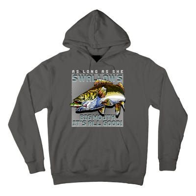Funny Big Mouth Bass Swallows Tall Hoodie