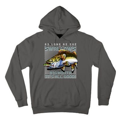 Funny Big Mouth Bass Swallows Tall Hoodie