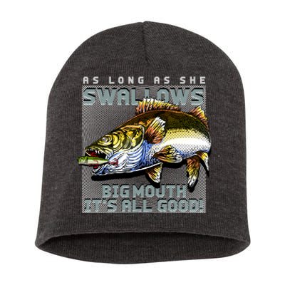 Funny Big Mouth Bass Swallows Short Acrylic Beanie