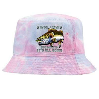 Funny Big Mouth Bass Swallows Tie-Dyed Bucket Hat