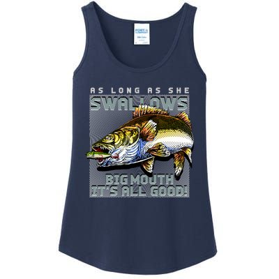 Funny Big Mouth Bass Swallows Ladies Essential Tank