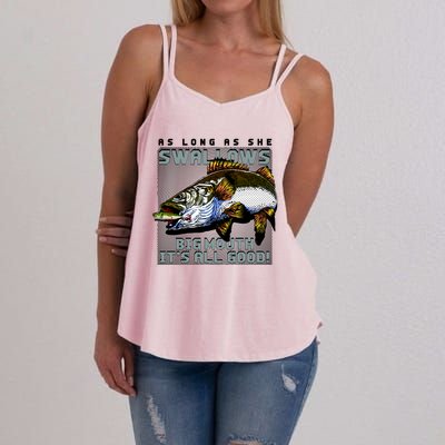 Funny Big Mouth Bass Swallows Women's Strappy Tank