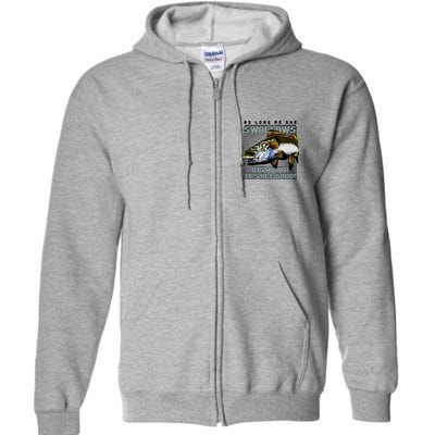 Funny Big Mouth Bass Swallows Full Zip Hoodie